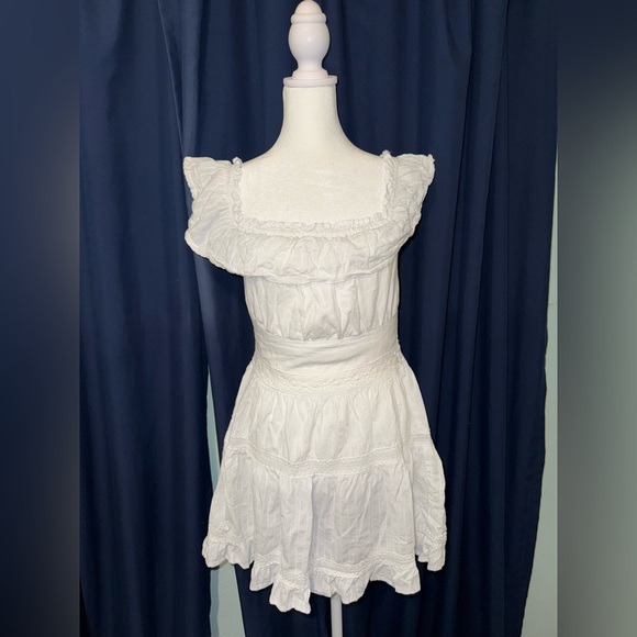 Lulus Mini White Dress Size Small Off The Shoulder - Picture 1 of 4